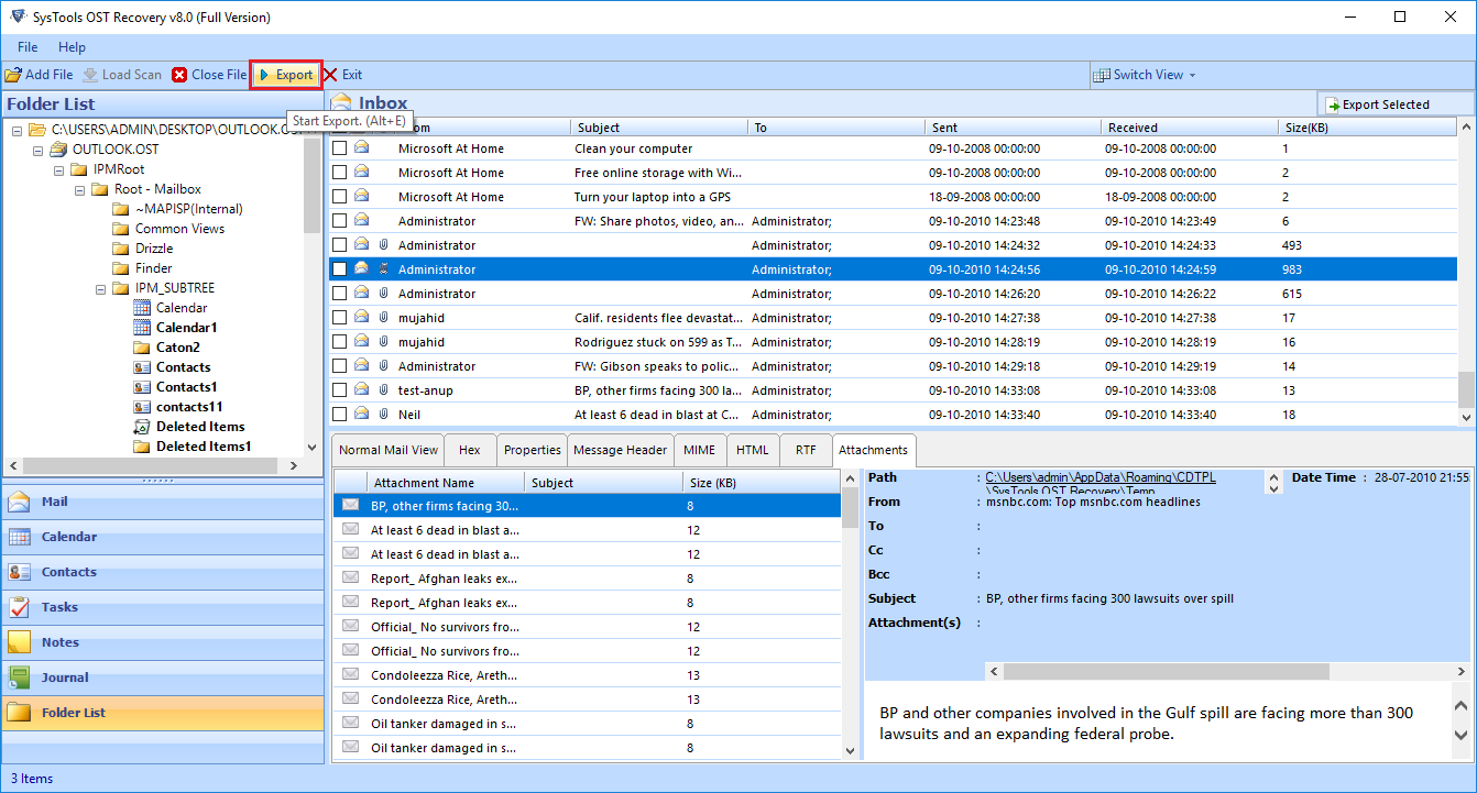 Quickly Import OST Files to Outlook 8.0